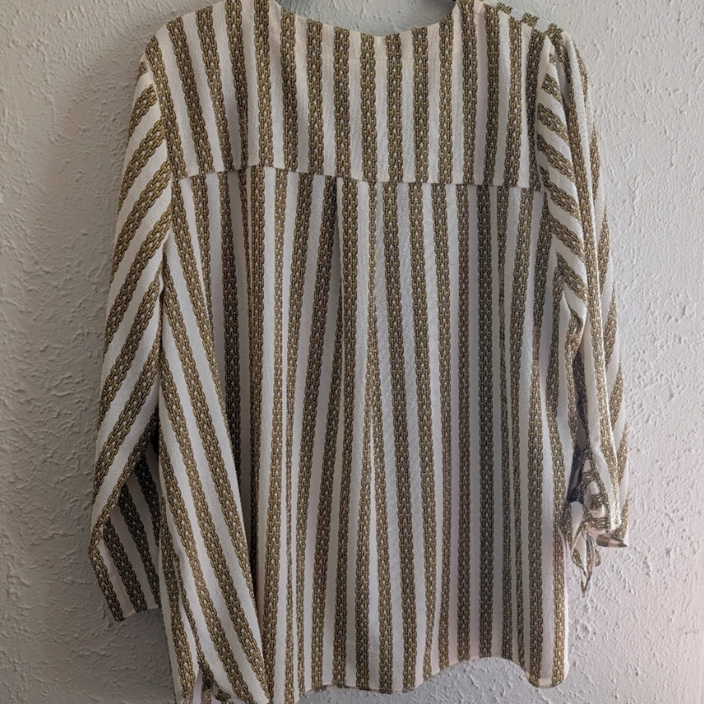 Michael Kors Gold Chain Printed Blouse - Picture 6 of 6